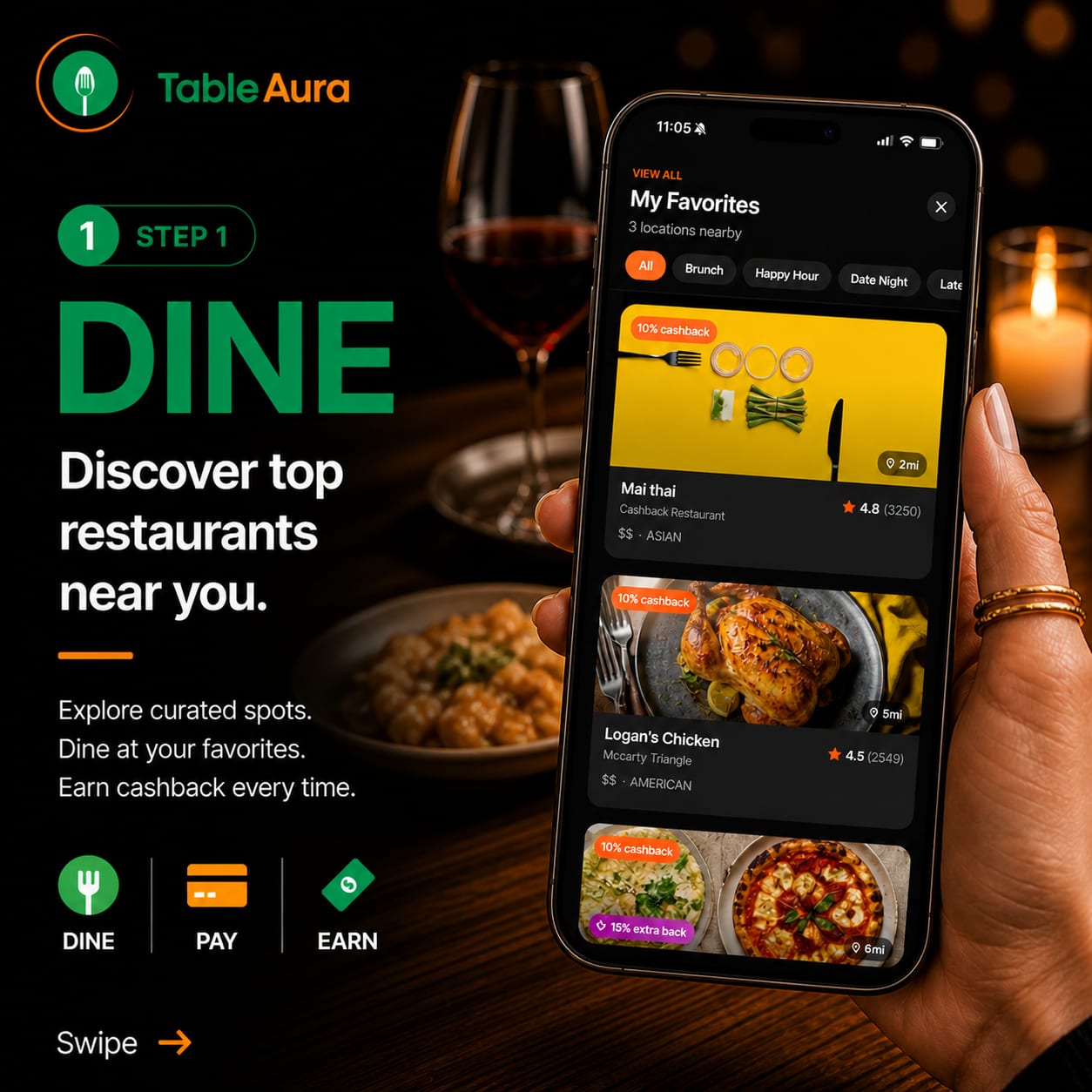 Dine step in the TableAura app